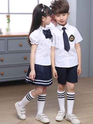 校服短袖套裝中小學(xué)生演出服男女畢業(yè)班服襯衫英倫幼兒園園服夏裝